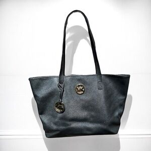 🌻Large Michael Kors Black Leather Jet Set Tote Handbag Purse